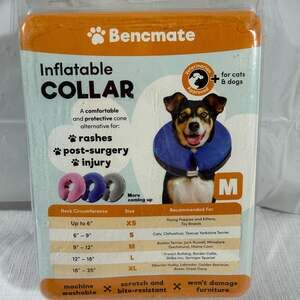BENCMATE Protective Inflatable Collar for Dogs Soft Pet Recovery Medium